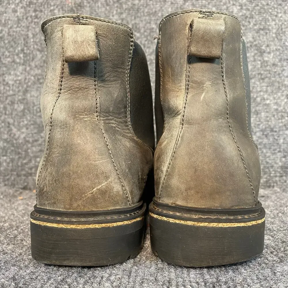Birkenstock Men's Brown Leather Chelsea Ankle Boots Slip On Shoes Size 41 US 8